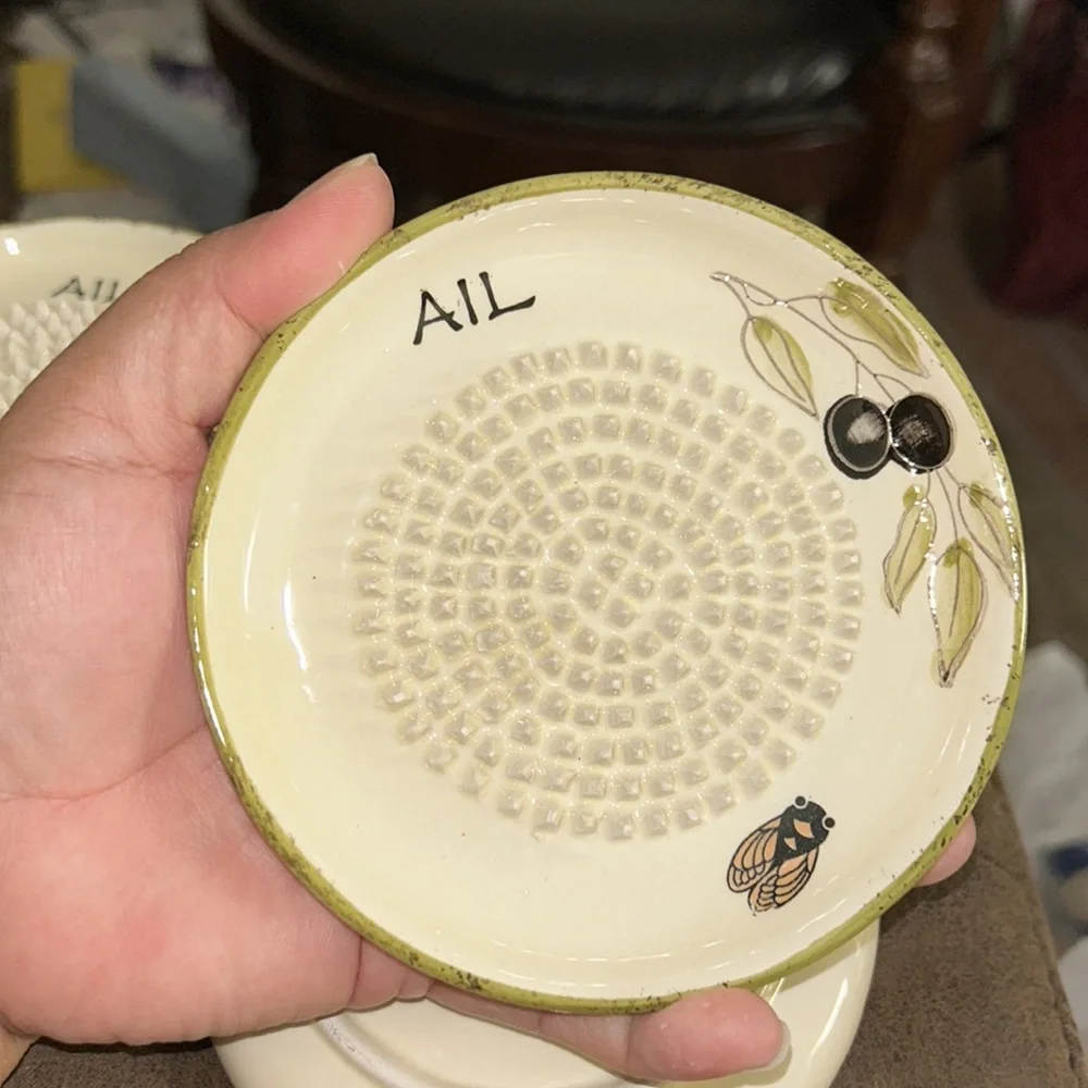 NWT Ceramic Hand Made Garlic Grater, Zester Plate
